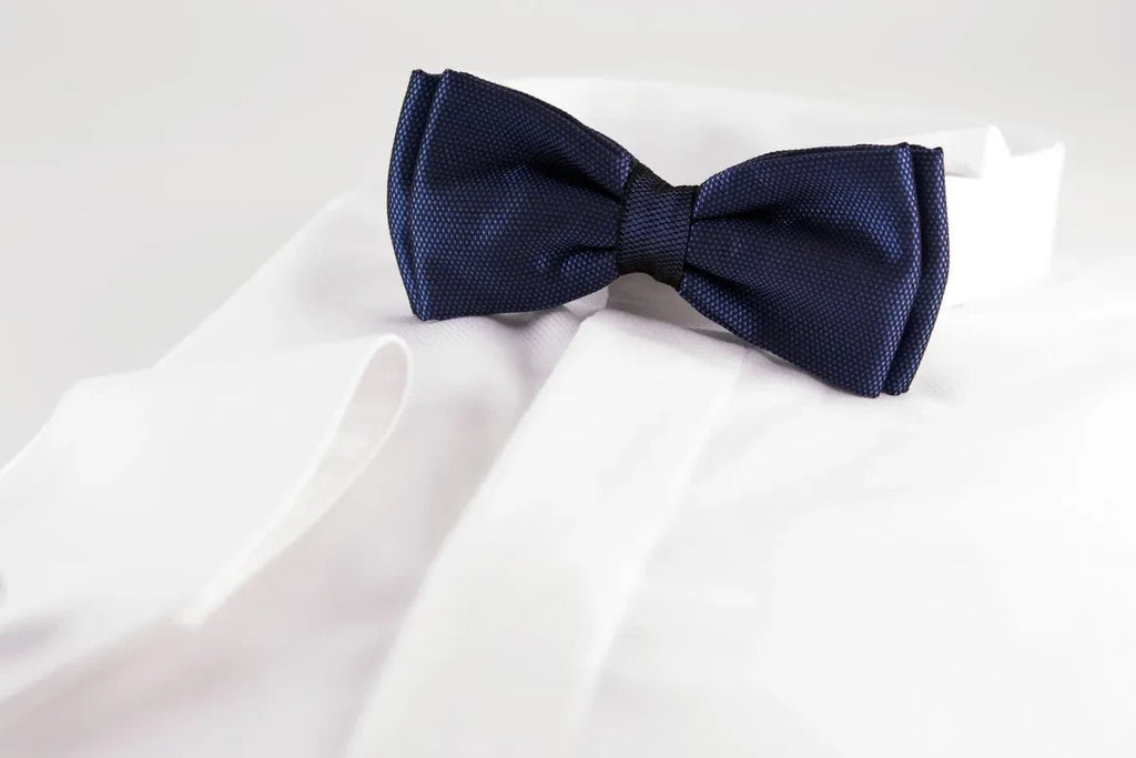 Elizabetta Men's Formal Silk Bow Tie - Ivory & Silver