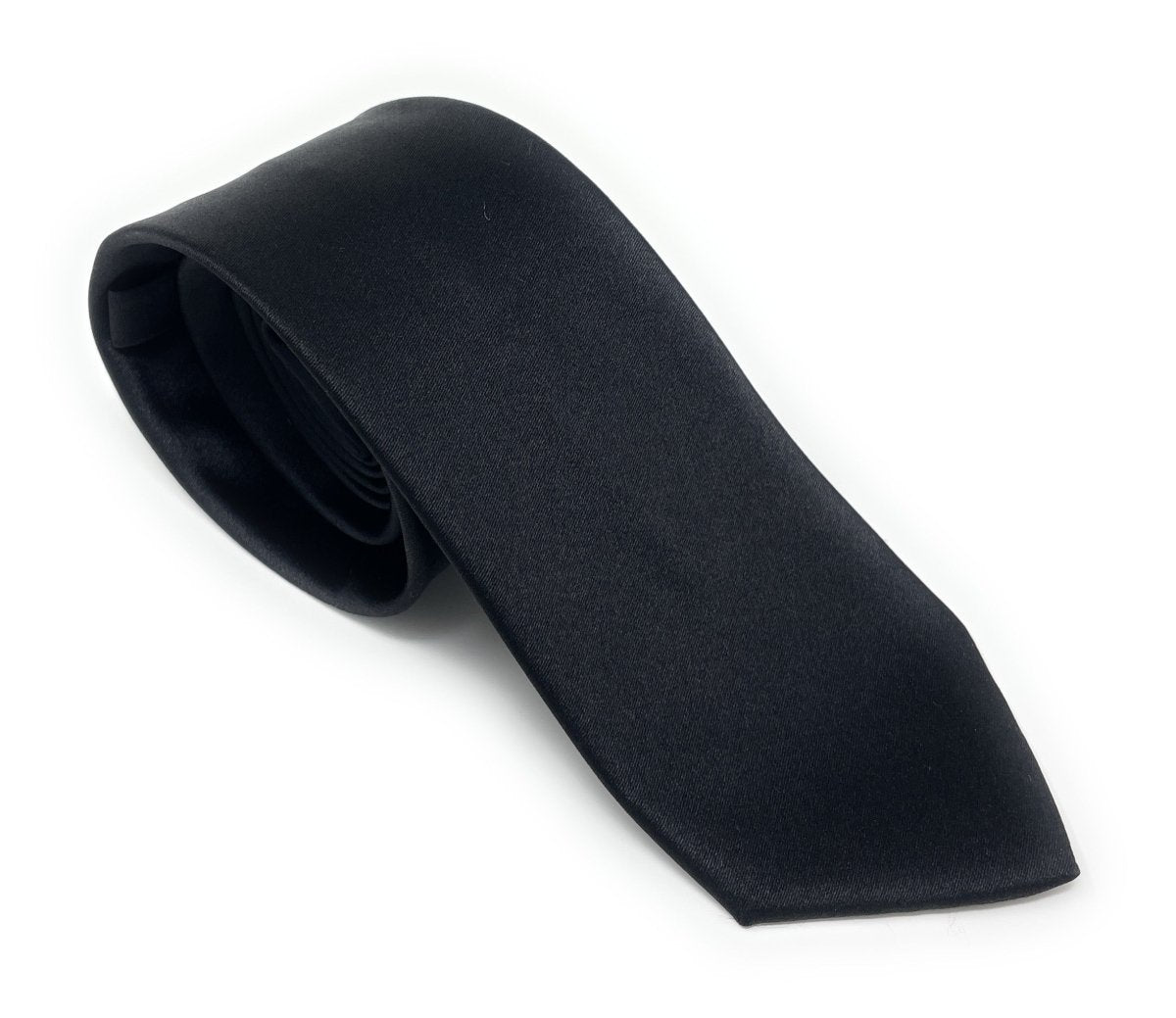 Italian Black Wedding Silk Tie, Handmade