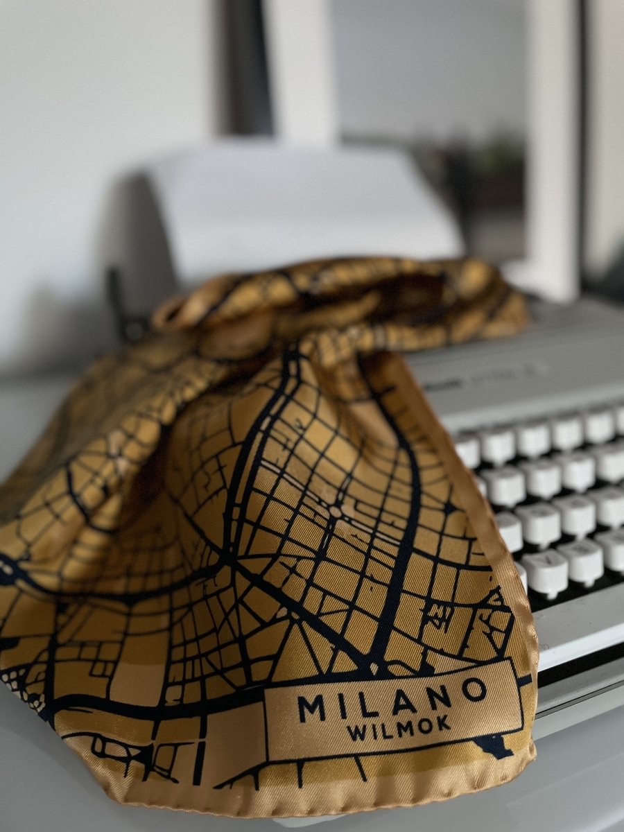 Map of Milan Silk Scarf
