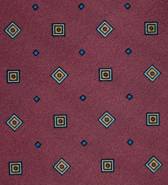 Eco-Friendly Burgundy Geometric Tie in rPET