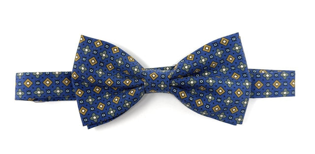 Blue Bow Tie with Yellow & Green Diamonds - Wilmok