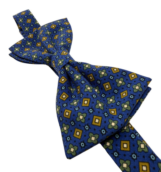 Blue Bow Tie with Yellow & Green Diamonds - Wilmok