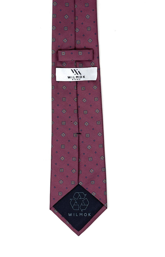 Eco - Friendly Burgundy Geometric Tie in rPET - Wilmok