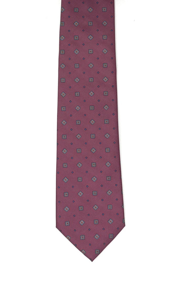 Eco - Friendly Burgundy Geometric Tie in rPET - Wilmok