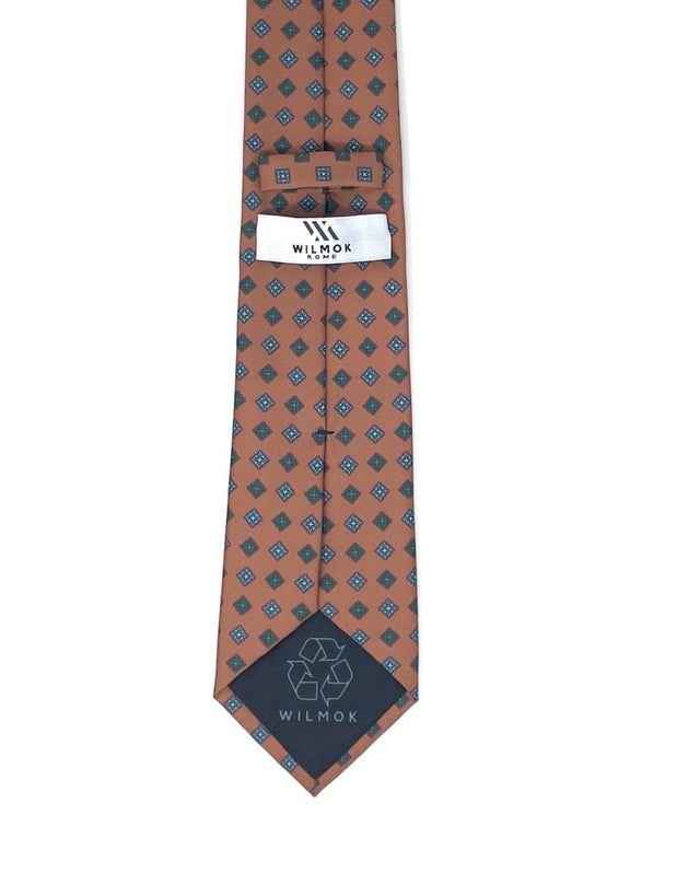 Eco - friendly Terracotta Diamond Pattern Tie - Wilmok