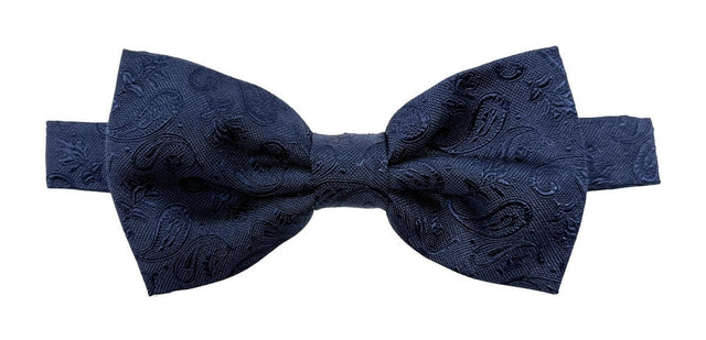 Navy Blue Paisley Bow Tie - Wilmok