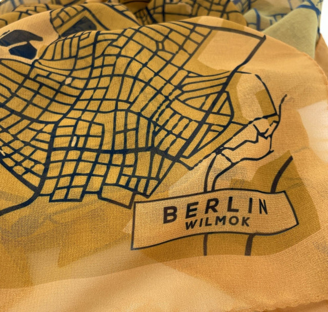 Recycled Eco Scarf - Berlin Map - Wilmok