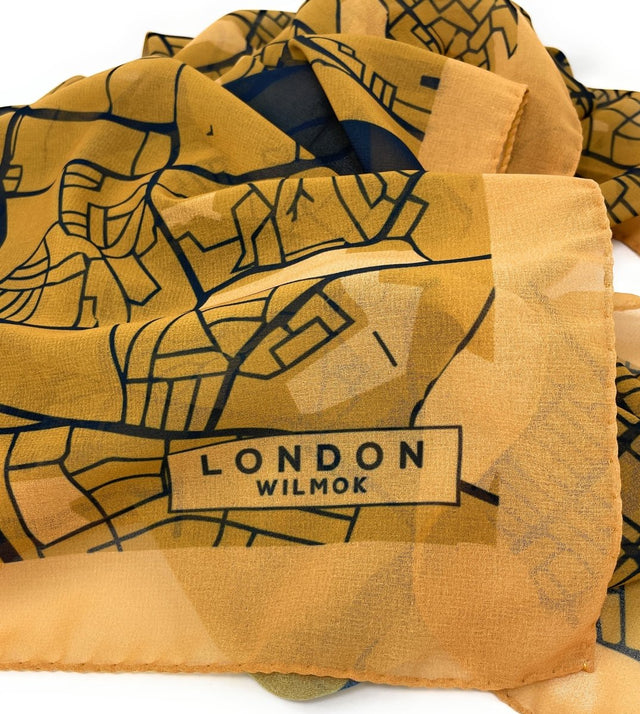 Recycled Eco Scarf - London Map - Wilmok