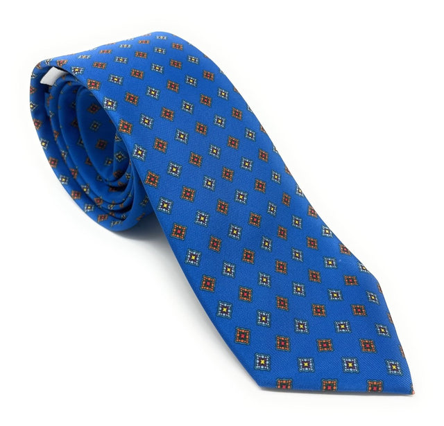 Sustainable Blue Diamond Tile Tie - Wilmok