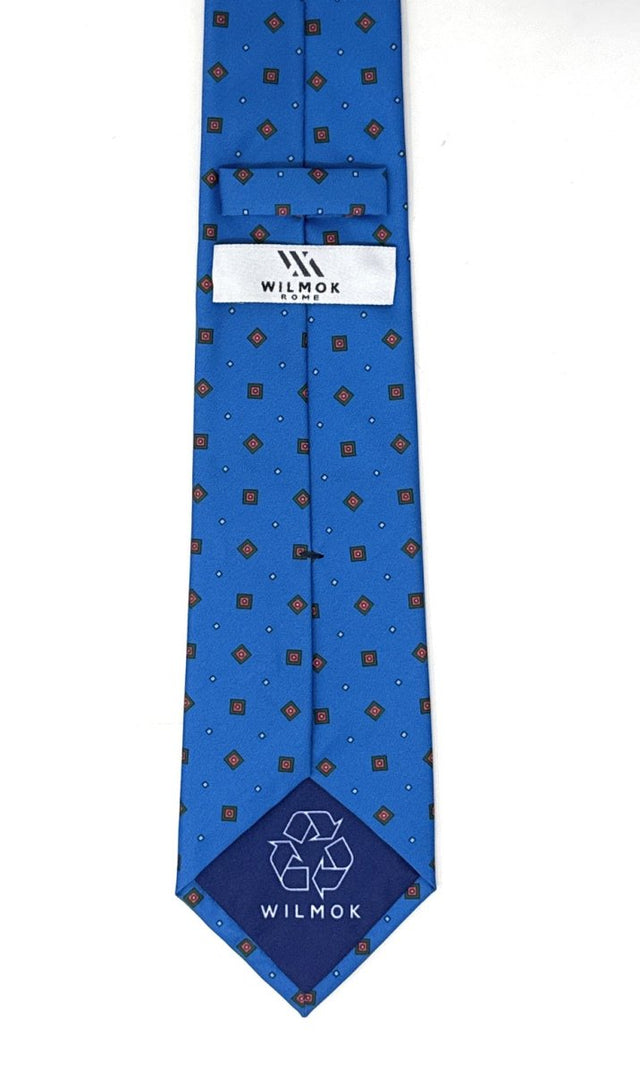 Sustainable Blue Geometric Tie - Wilmok