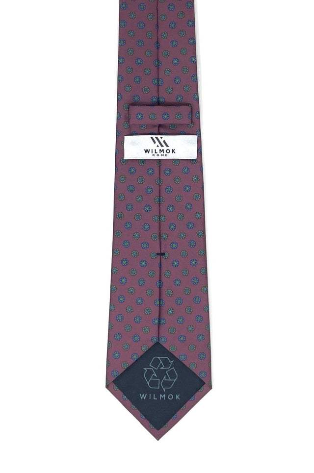 Sustainable Burgundy Floral Medallion Tie - Wilmok