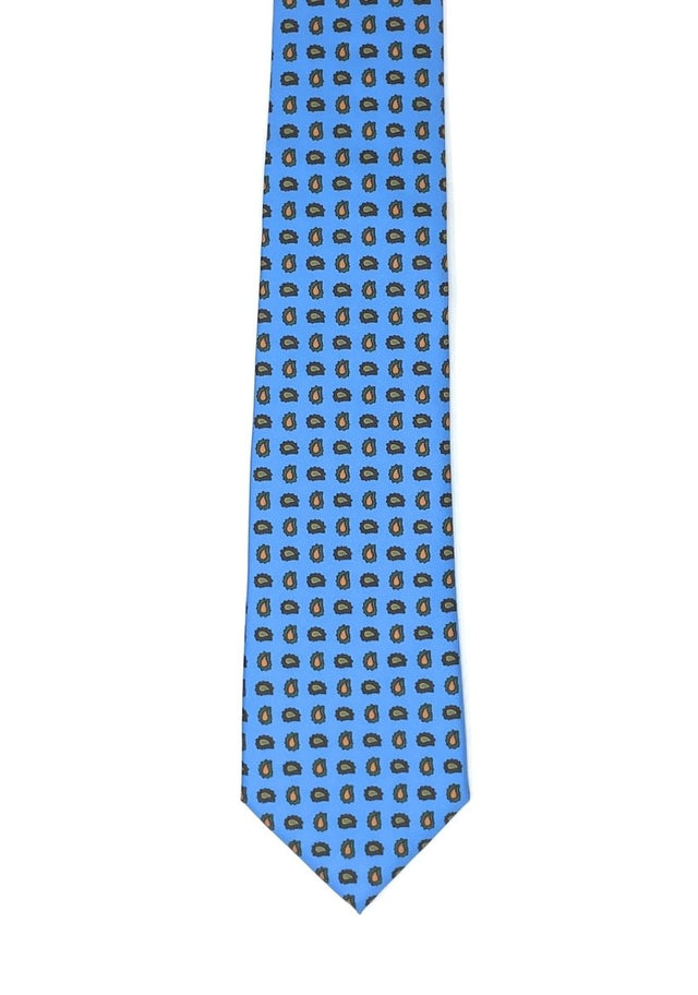 Sustainable Sky Blue Paisley Dot Tie - Wilmok