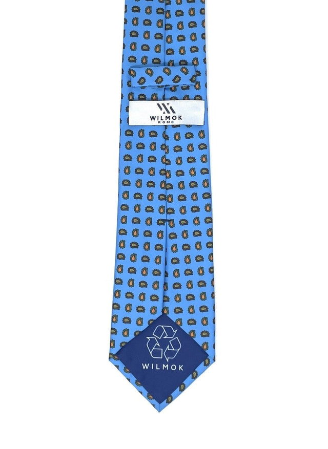 Sustainable Sky Blue Paisley Dot Tie - Wilmok