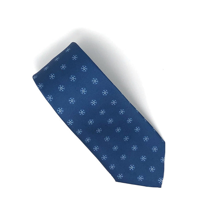 Recycled Plastic Italian Printed Snow Flakes Blue Tie – Wilmok