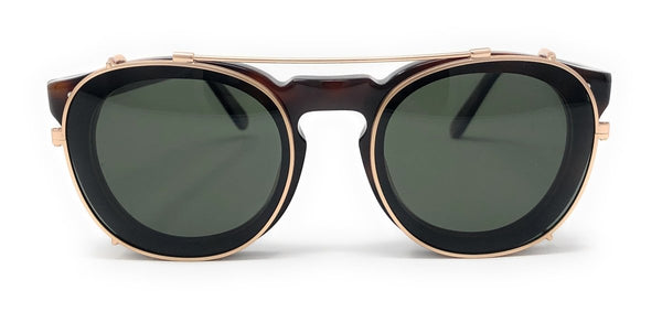 Round Clip on Acetate Torino Wilmok Sunglasses - Tortoiseshell –